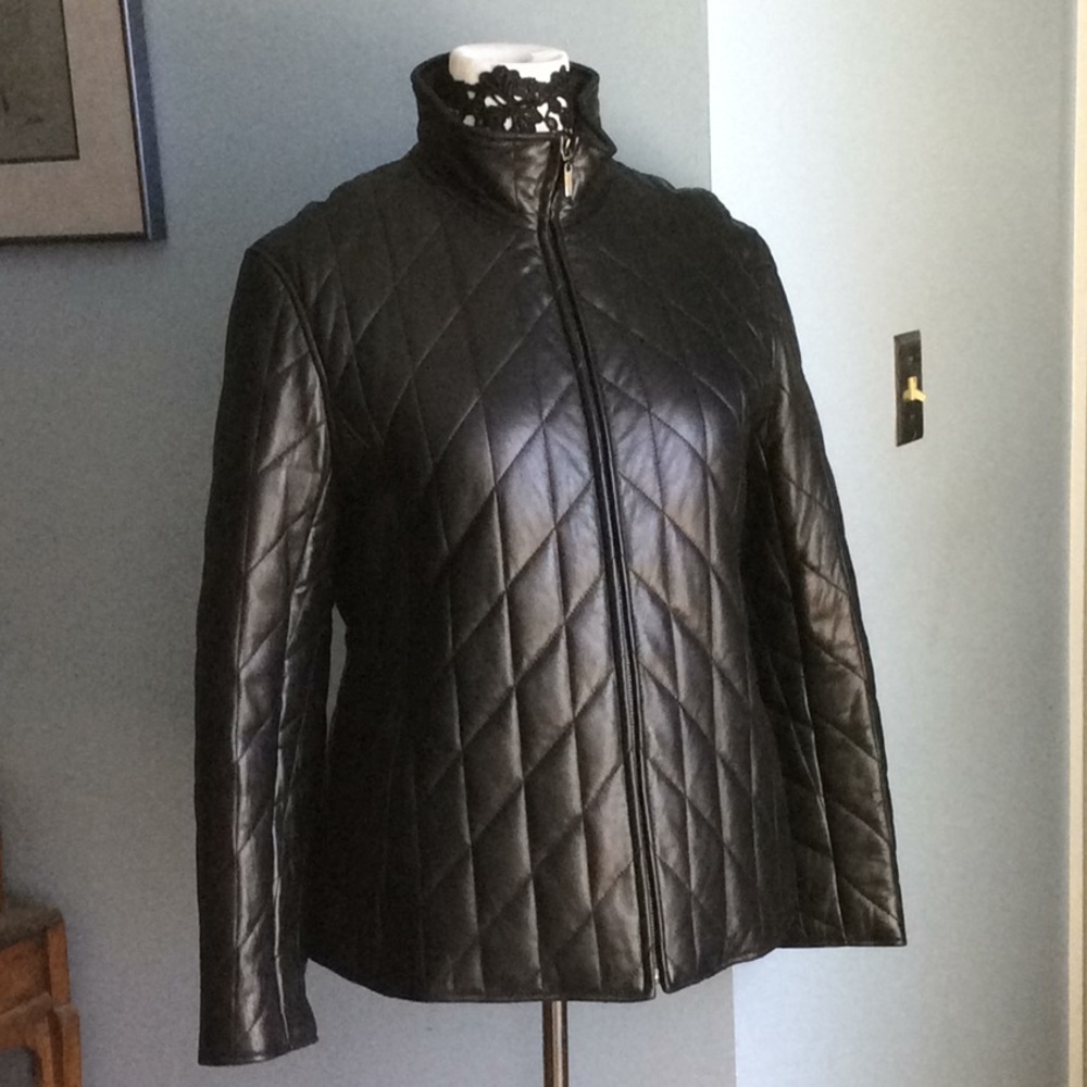 Quilted Leather Bomber Jacket